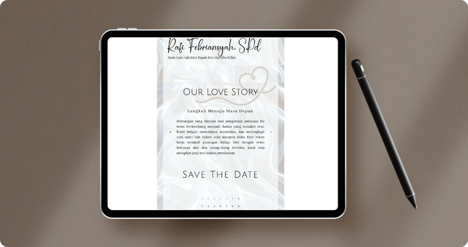 Contoh Love Story Undangan Digital Romantis