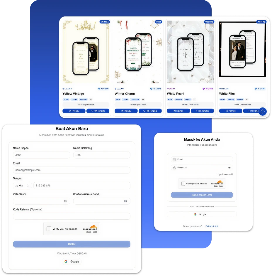 Daftar & Pilih Template
